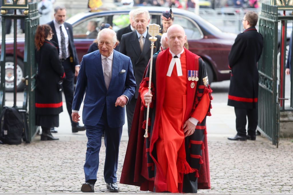 King Charles arriving for the advent service at Westminster Abbey