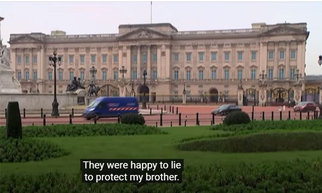 Netflix trailer showing Harrys quote They were happy to lie to protect my brother