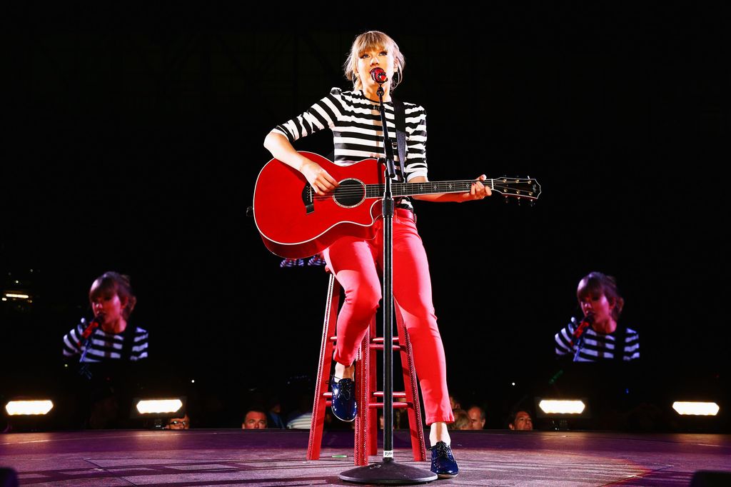 DETROIT, MI - MAY 04:  (EDITORIAL USE ONLY. NO STANDALONE PUBLICATION USE (NO SPECIAL INTEREST OR SINGLE ARTIST PUBLICATION USE; NO BOOK USE))  Taylor Swift, Swift played the first of 13 North American stadium dates on The RED Tour at Ford Field in front of a sold-out crowd of more than 48,000 fans on May 4, 2013 in Detroit, Michigan.  (Photo by Christopher Polk/TAS/Getty Images for TAS)