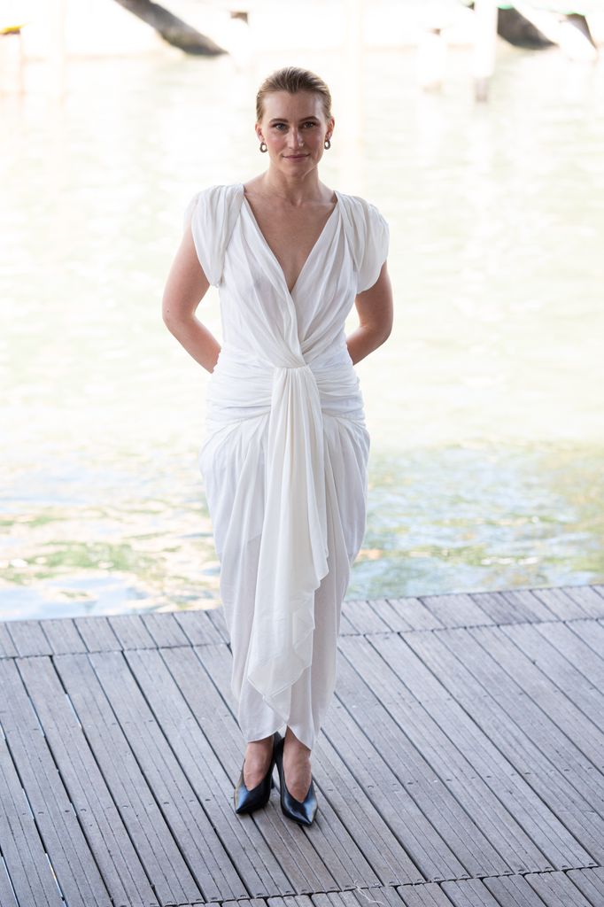 Nora Garrett is seen at the 82nd Venice International Film Festival on August 29, 2025 in Venice, Italy