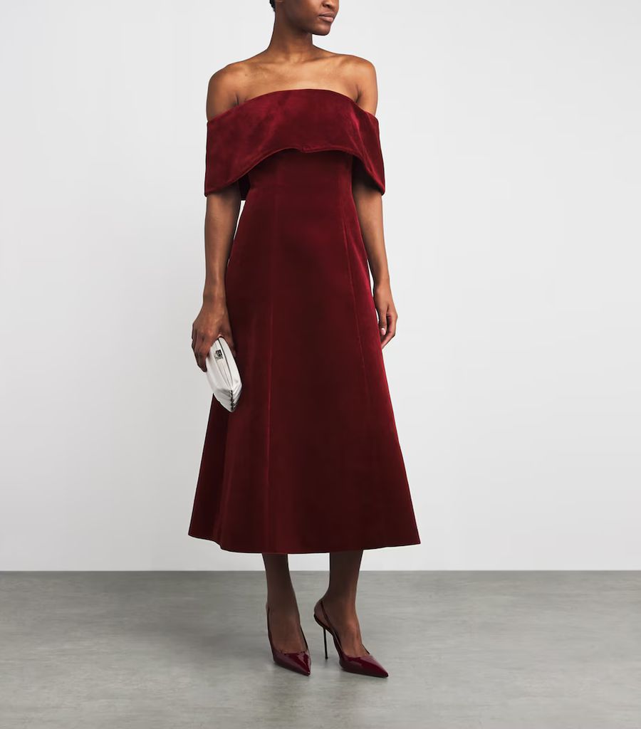 Velvet Off-The-Shoulder Midi Dress
emilia wickstead