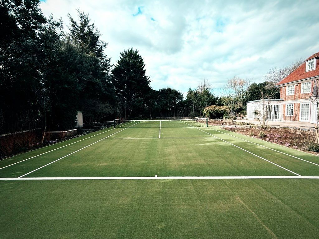 Ricky Gervais' new tennis court at Hampstead home