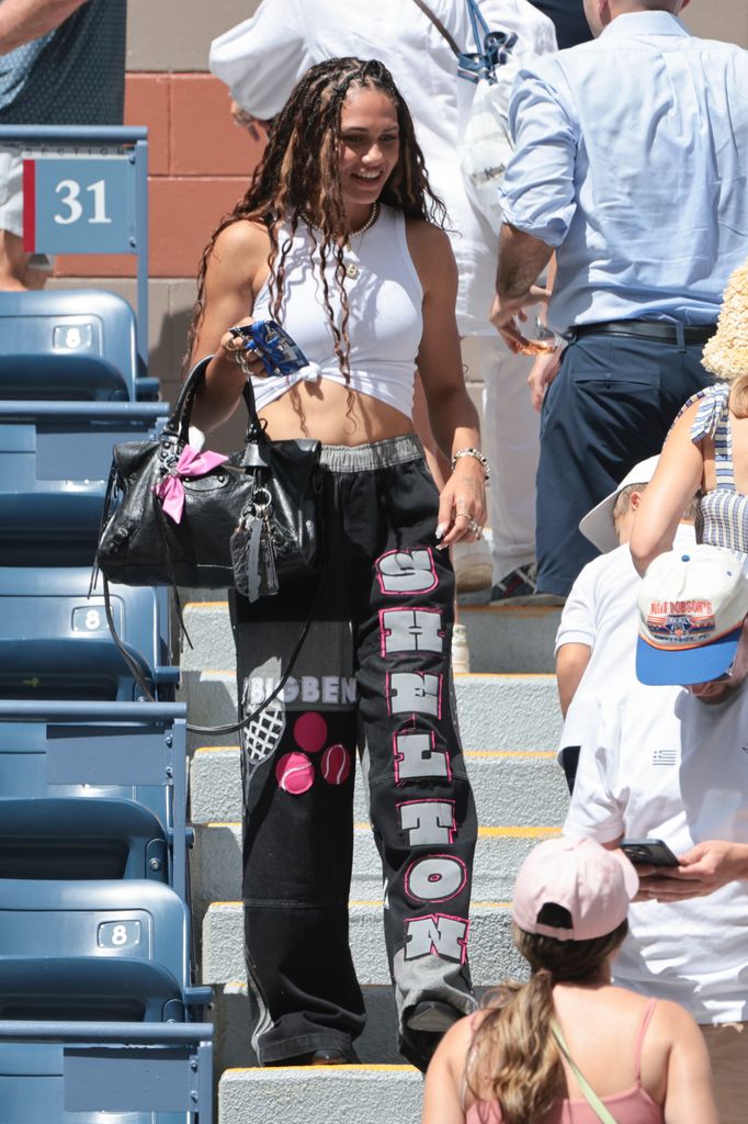 Trinity Rodman cheering on Ben Shelton