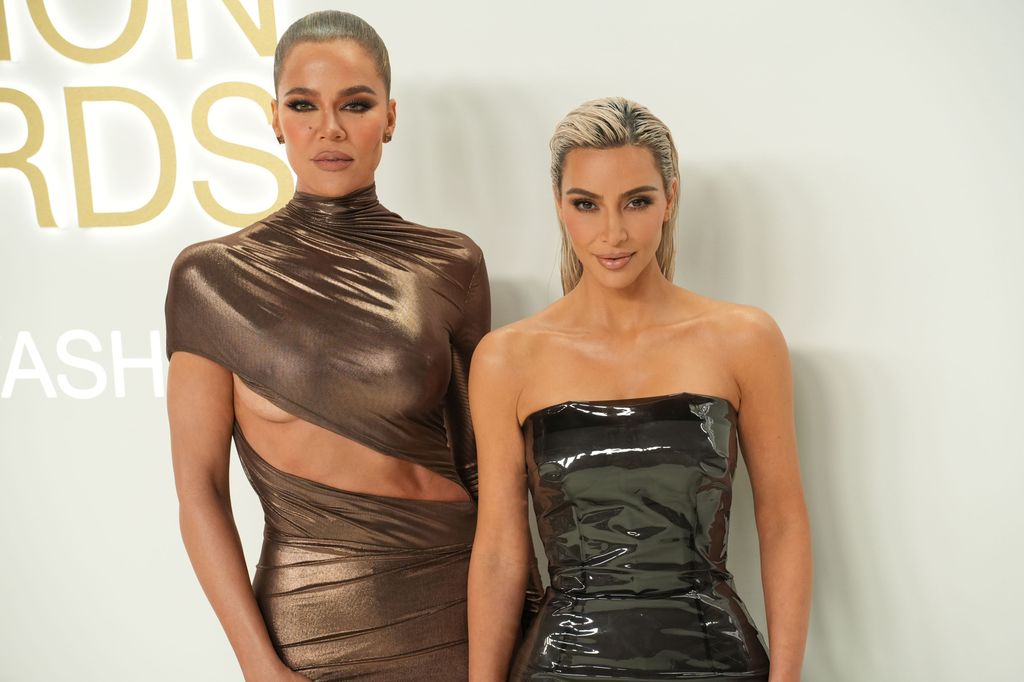 Khloe Kardashian and Kim Kardashian attend 2022 CFDA Fashion Awards  on November 7, 2022 at Cipriani South Street in New York City