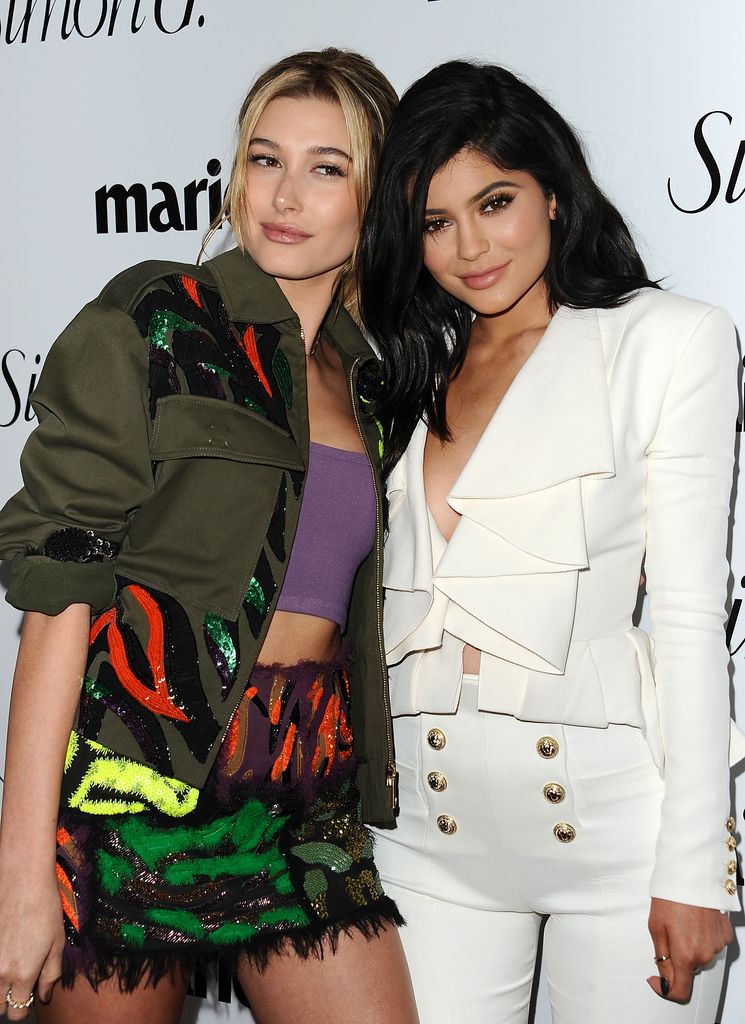 WEST HOLLYWOOD, CALIFORNIA - APRIL 11:  Hailey Baldwin and Kylie Jenner attend the Marie Claire Fresh Faces party at Sunset Tower Hotel on April 11, 2016 in West Hollywood, California.  (Photo by Jason LaVeris/FilmMagic)