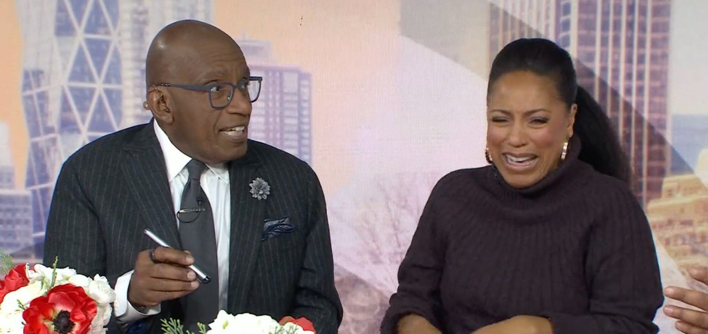 Sheinelle Jones in purple sweater and Al Roker in suit on TODAY Show
