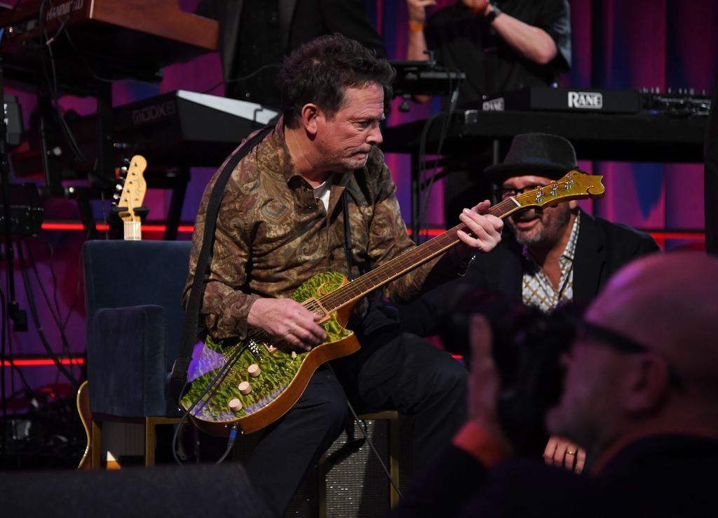 Michael J. Fox performs onstage at A Funny Thing Happened On The Way To Cure Parkinson's at Casa Cipriani on November 16, 2024 in New York City