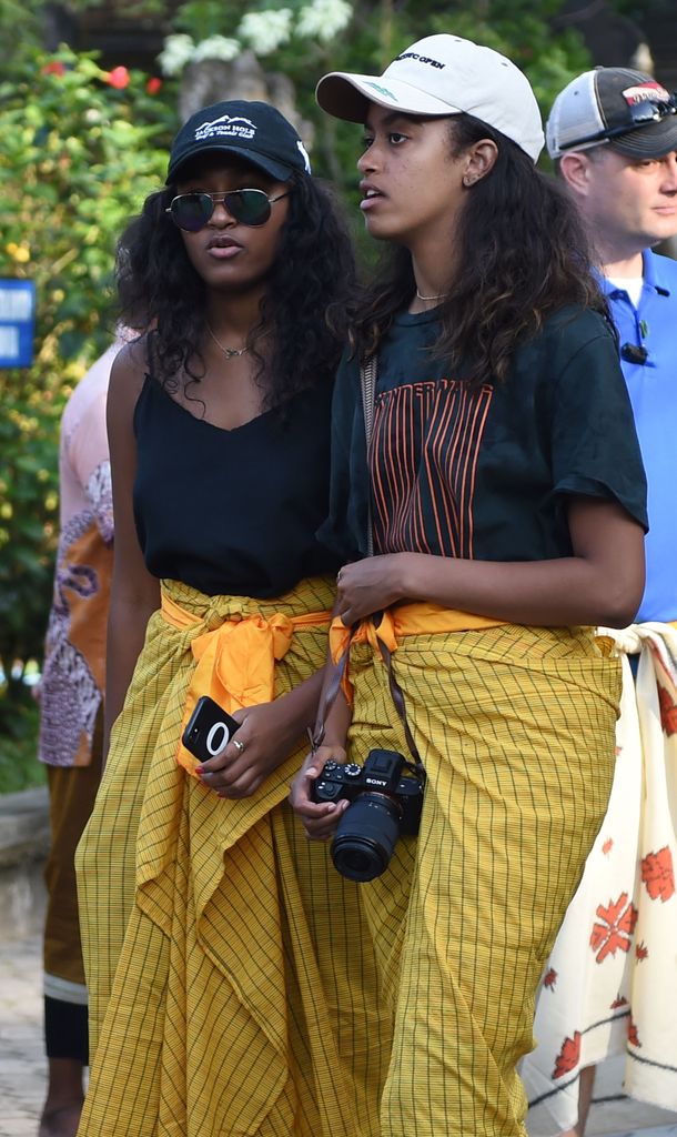 Sasha (L) and Malia (R), daughters of the former US President Barack Obama, on June 27, 2017 in Bali