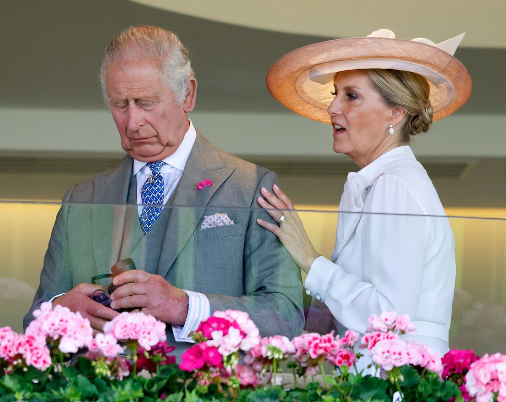 Sophie Wessex comforting King Charles at Ascot