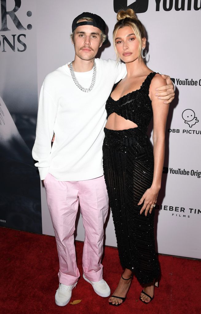 Justin Bieber and Hailey Bieber attend the premiere of YouTube Originals' "Justin Bieber: Seasons" at Regency Bruin Theatre on January 27, 2020 in Los Angeles, California