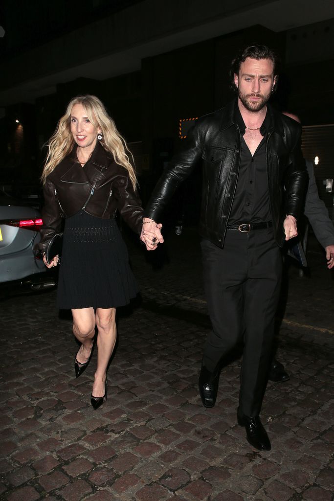 Sam Taylor-Johnson and Aaron Taylor-Johnson seen attending the world premiere of "Back To Black" after party on April 08, 2024 in London, England. (Photo by Ricky Vigil M / Justin E Palmer/GC Images)