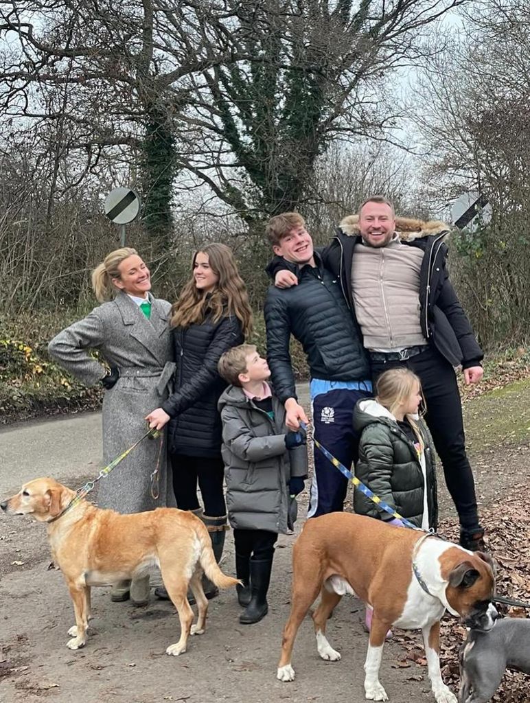 Gabby Logan and family with the dogs