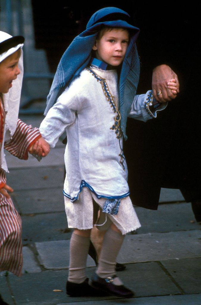 Prince Harry dressed as a shepherd for his school nativity play in 1988