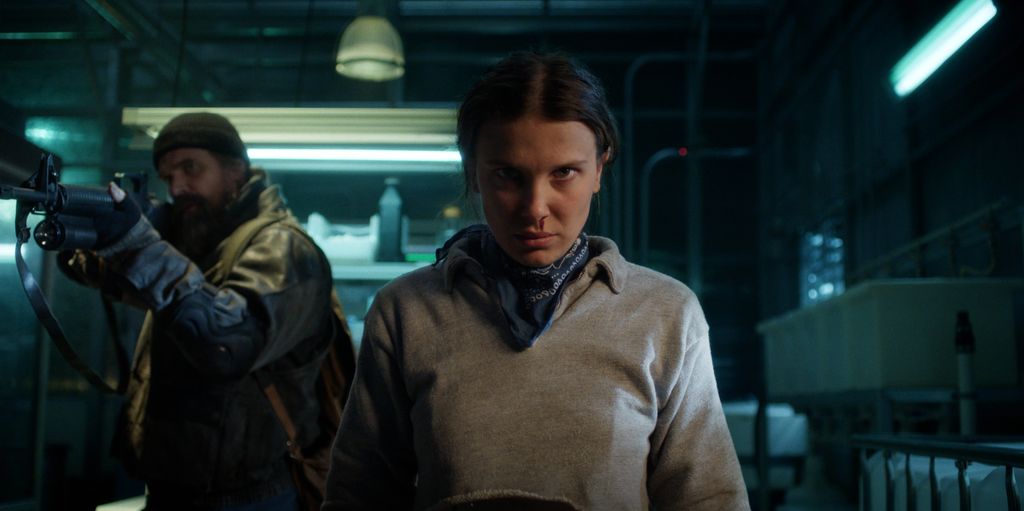 David Harbour as Jim Hopper and Millie Bobby Brown as Eleven 