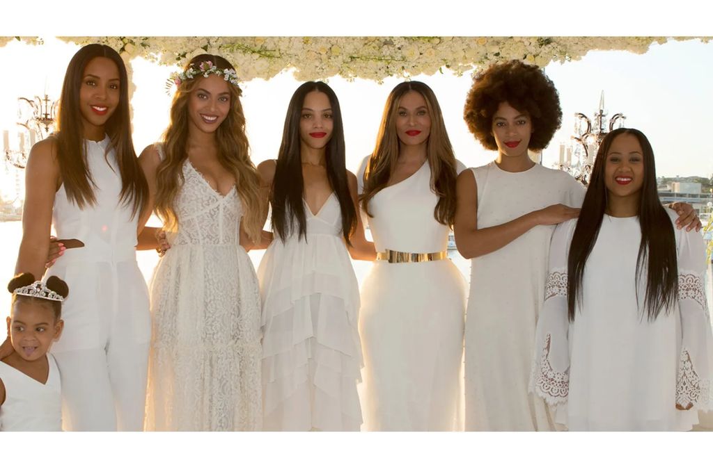 Bianca stood with Beyonce and other family at Beyonce's mom Tina's wedding to Bianca's father