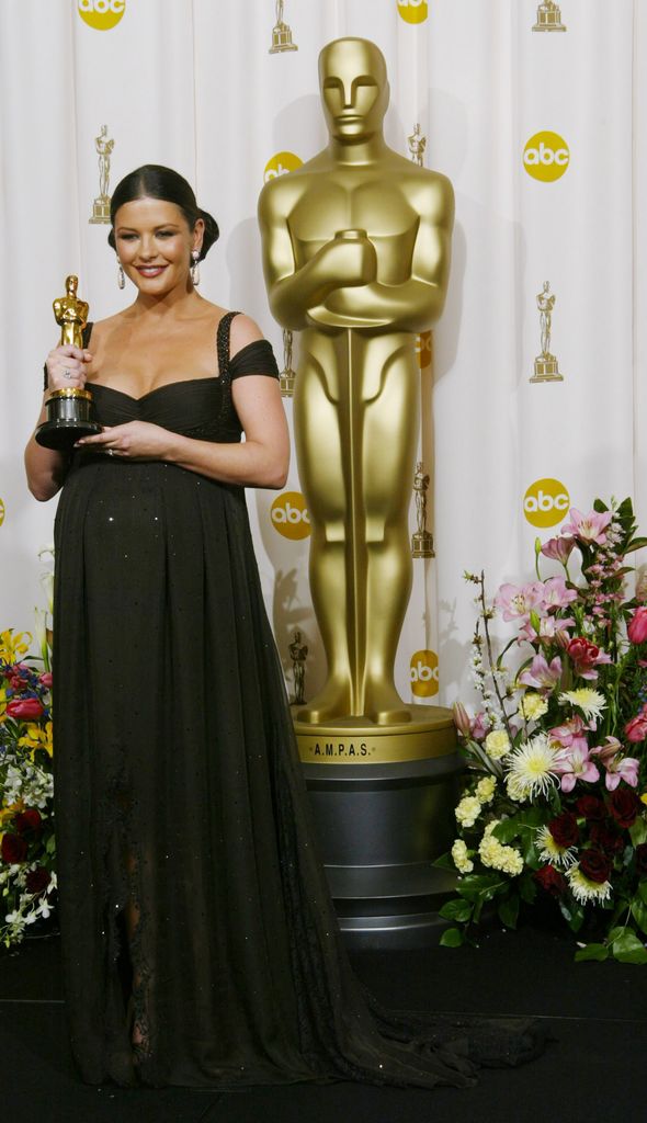 Best supporting actress winner Catherine Zeta-Jones in the press room at the 75th Annual Academy Awards.