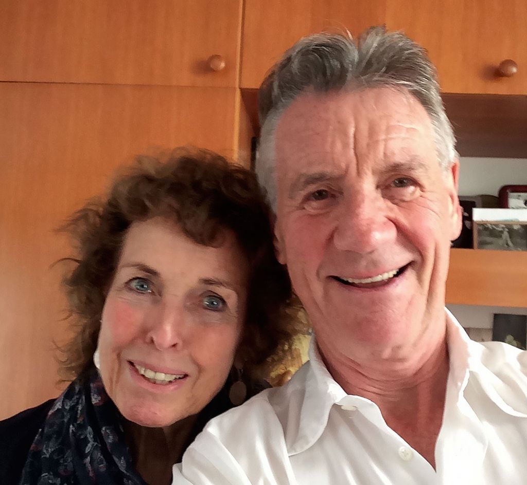 Michael Palin and Helen smiling together