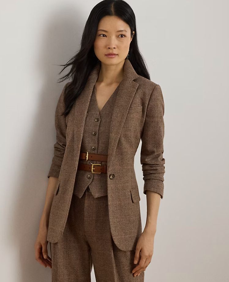Ralph Lauren Glen Plaid Cotton-Blend Blazer
