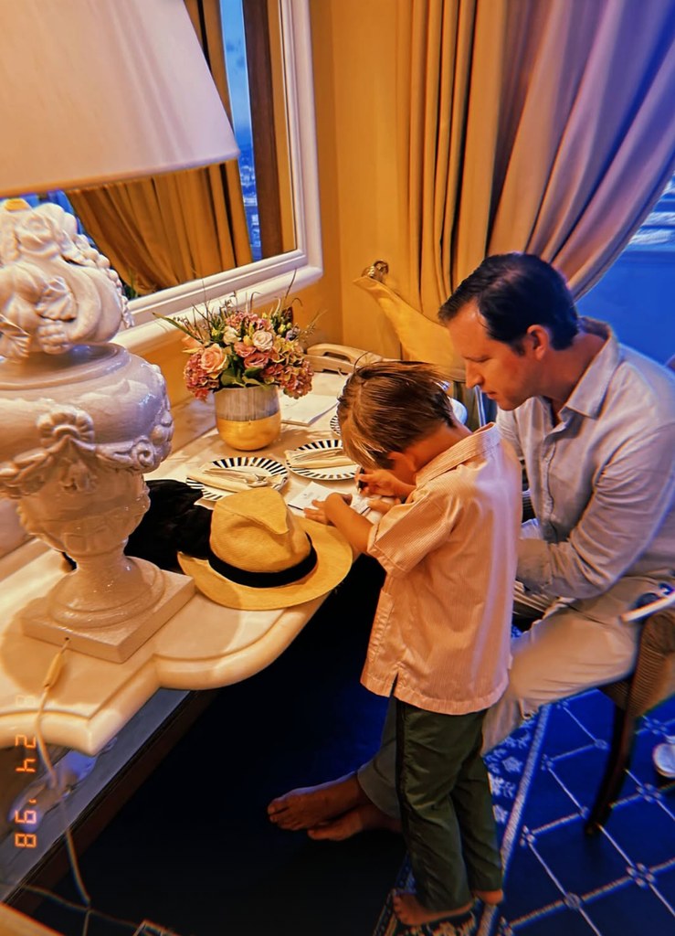 Photo shared by Jenna Bush Hager to Instagram August 2025 featuring her husband Henry Hager and son Hal during a family vacation in Rome