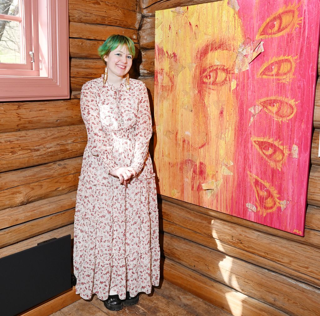 Maud Behn at her art exhibition