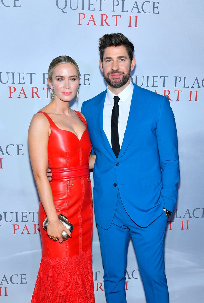 John Krasinski and Emily Blunt attend the World Premiere of "A Quiet Place Part II" presented by Paramount Pictures, at the Rose Theater at Jazz at Lincoln Center's Frederick P. Rose Hall on March 08, 2020 in New York, New York