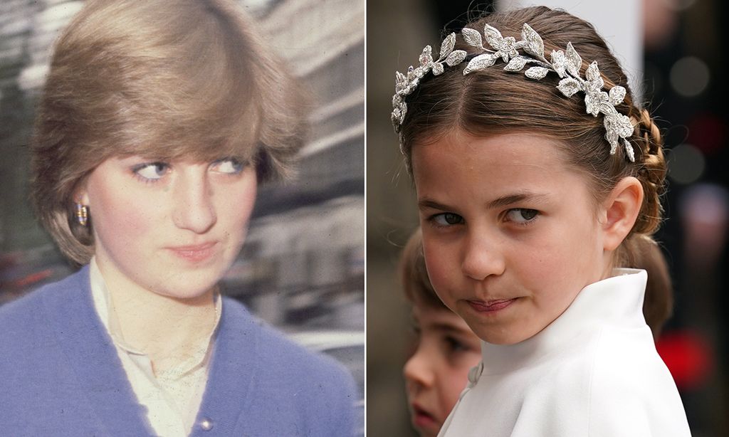 Princess Diana smirks, compared to picture of Princess Charlotte's smile