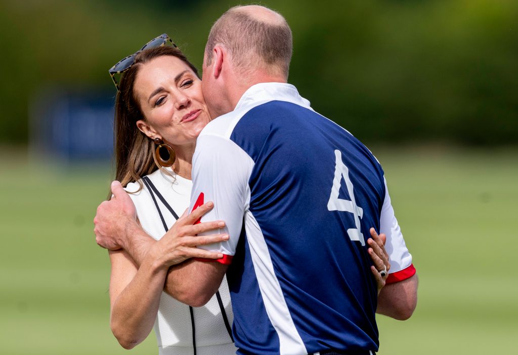 Kate Middleton kisses Prince William at polo