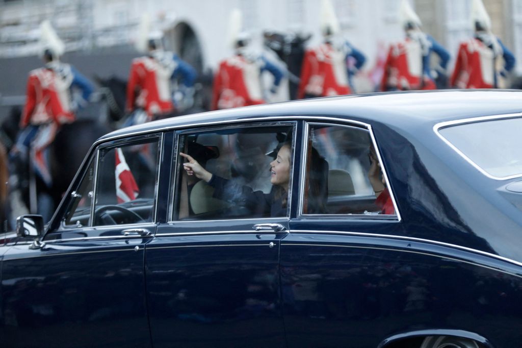 Princess Josephine of Denmark loved seeing the crowds as she arrived at Amalienborg Castle