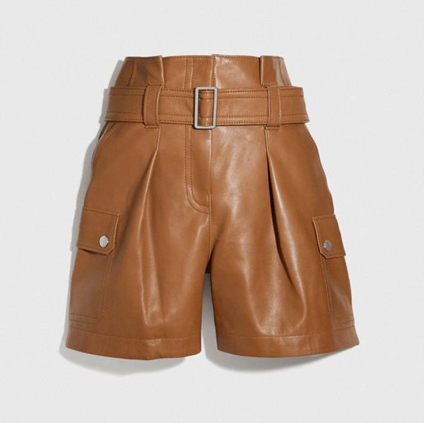 coach leather shorts