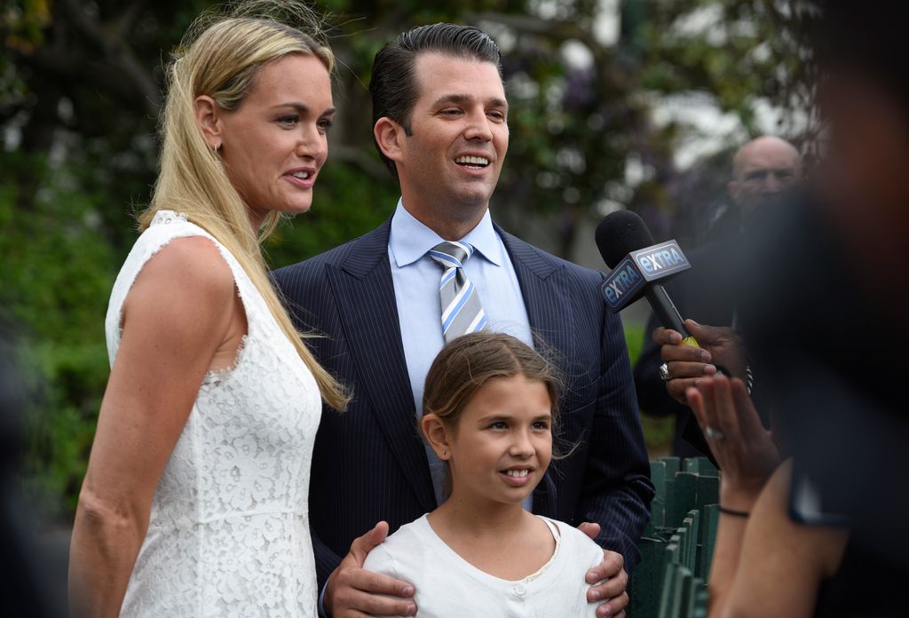 Vanessa Trump, Donald Trump, Jr., and daughter Kai attend the 139th White House Easter Egg Roll 