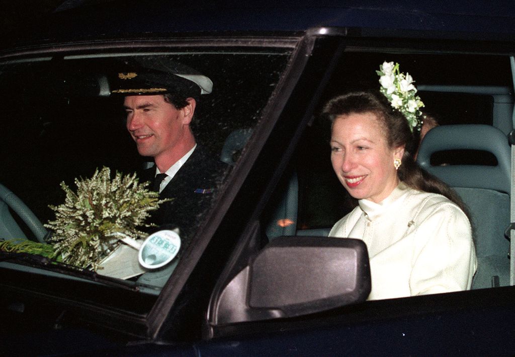Commander Tim Laurence and the Princess Royal after their wedding at Craithie Church, near Balmoral.