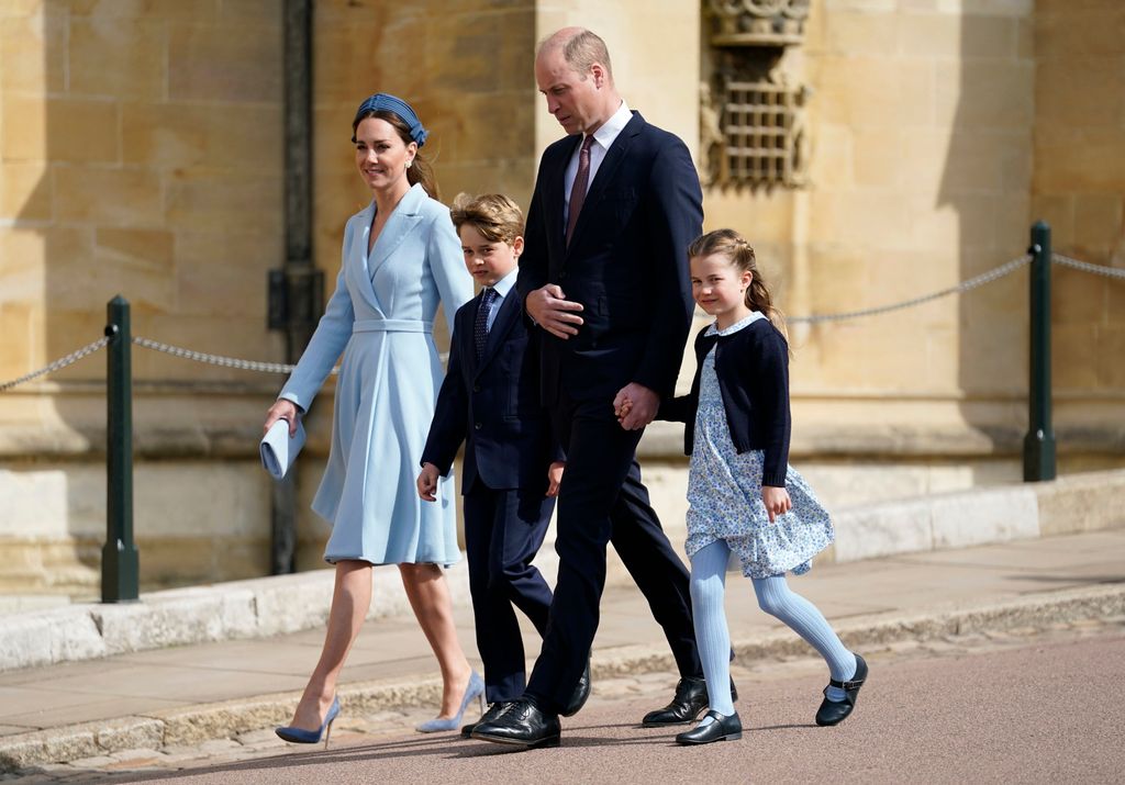 Prince and Princess of Wales attend Easter Sunday service with Prince George and Princess Charlotte, 2022