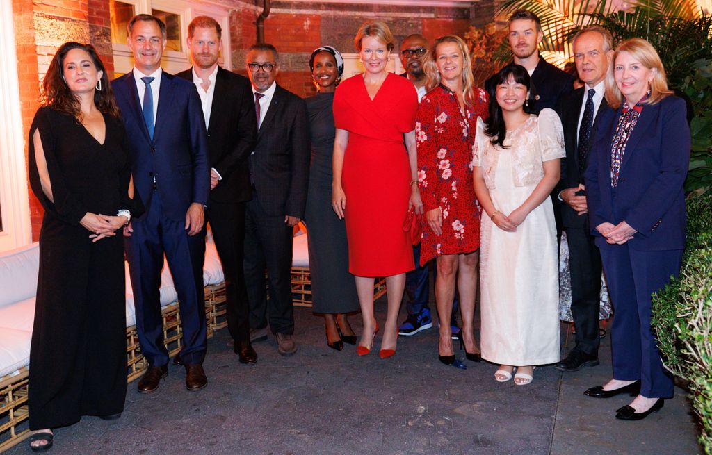  Outgoing Prime Minister Alexander De Croo, Prince Harry, Duke of Sussex, World Health Organisation WHO director-general Dr. Tedros Adhanom Ghebreyesus, Queen Mathilde of Belgium, Actor Forest Whitaker, British actor Will Poulter and United Nations International Children's Education Fund (UNICEF) Executive Director, Catherine Russel pictured during a high-level dinner on 'Violence against children and its impact on mental health' organized by WHO in New York City, United States of America, Sunday 22 September 2024. United Nations General Assembly Unga 79 Sunday, New York, Usa