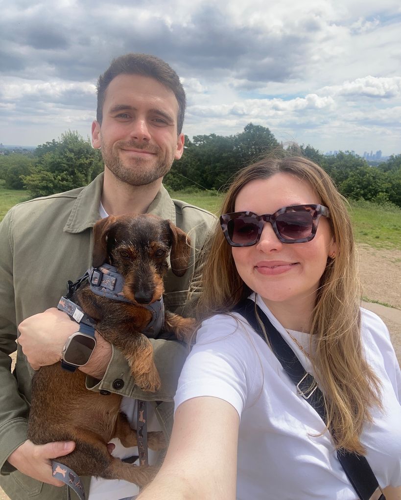 Rosie with her fiancé Steve and their dog Ruby