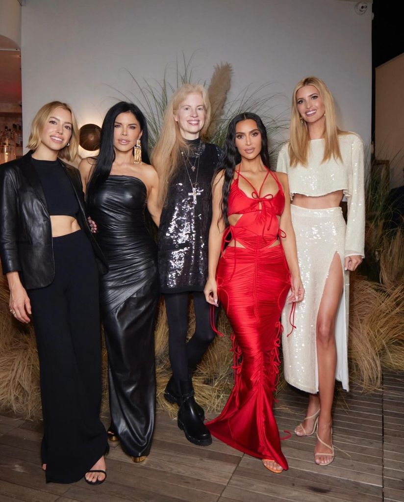Lydia Kives, Lauren Sanchez, Kim Kardashian and Ivanka Trump with friend (middle) at Kim's 2023 birthday party