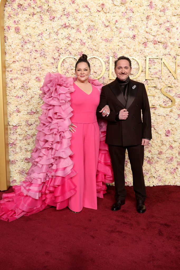 Melissa McCarthy and Ben Falcone attend the 82nd Annual Golden Globe Awards at The Beverly Hilton on January 05, 2025 in Beverly Hills, California