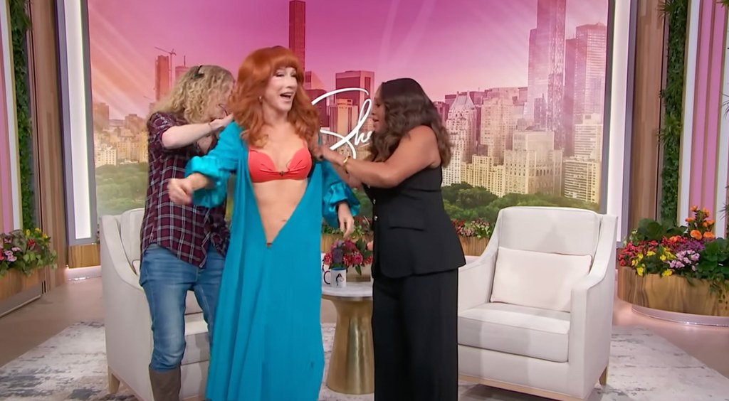 Kathy griffin teal dress