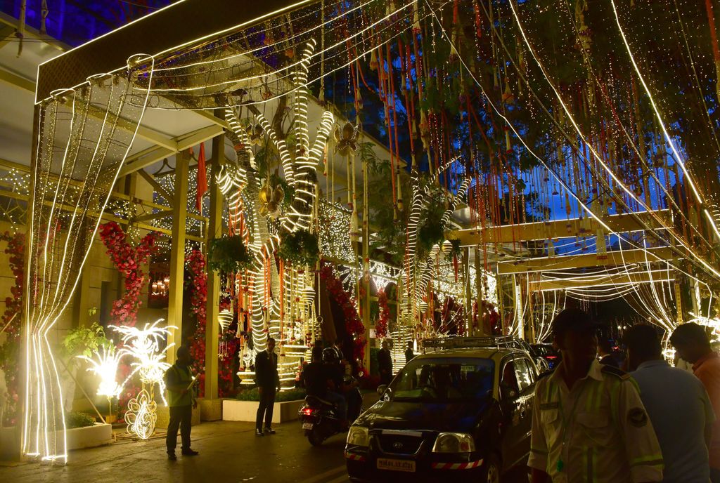 The Ambani home being decorated