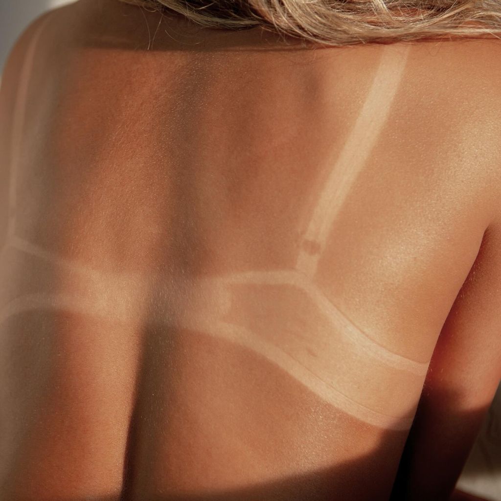 woman's back with a tan