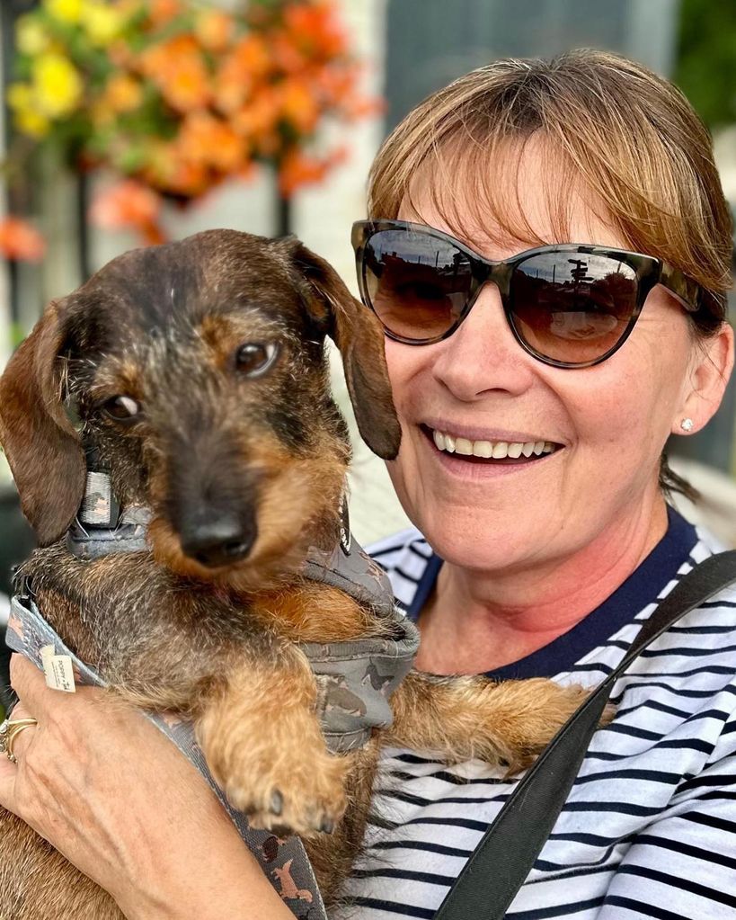 Lorraine was beaming with her daughter's sausage dog, Ruby