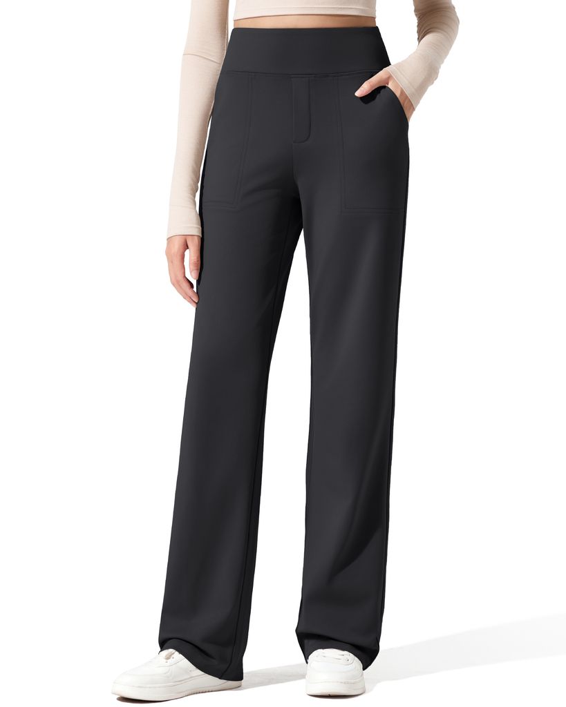 G4Free Womens Fleece Lined Pants with Pockets 