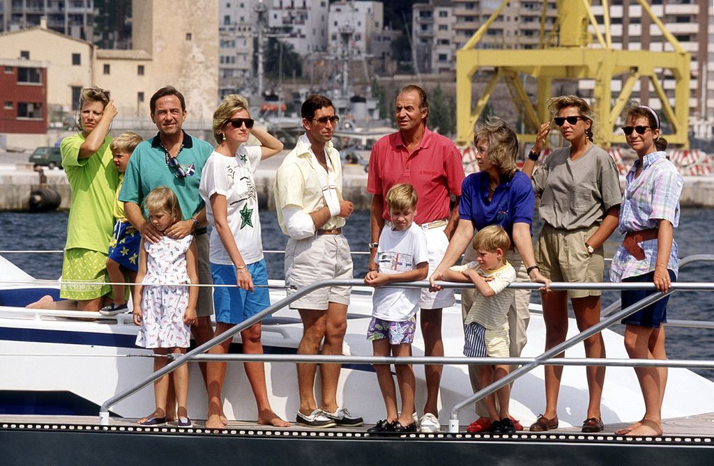 Prince Philippos on holiday with the Greek and British royal family in Mallorca