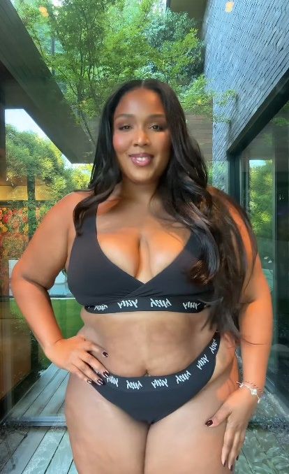 lizzo weight loss posing in underwear