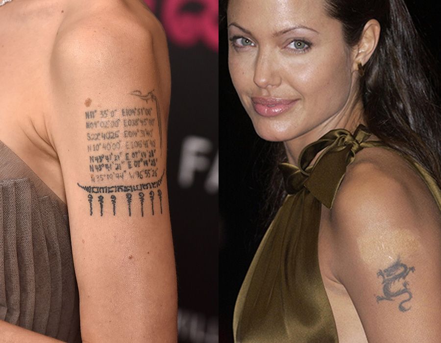 What is the tattoo on angelina jolie\'s arm