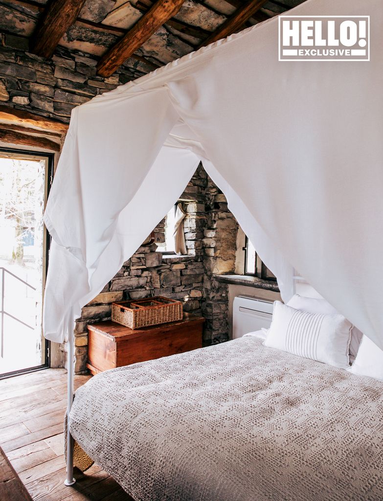 Erika Trojer's bedroom at Lake Como home Villa Torno