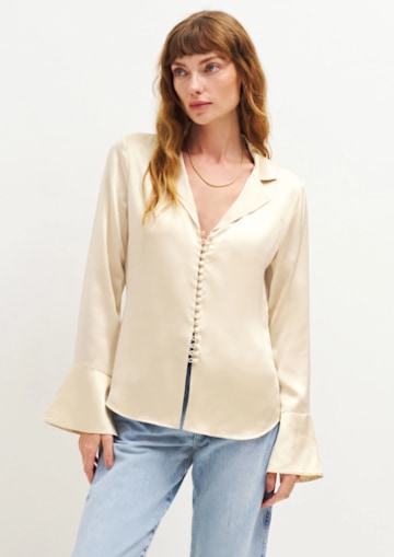 reformation silk shirt 