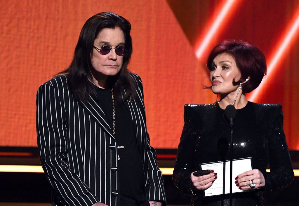 Sharon Osbourne and Ozzy Osbourne on stage 