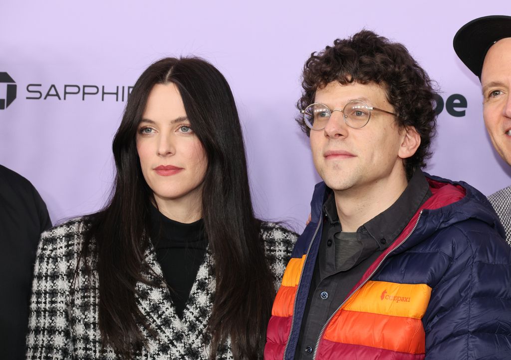PARK CITY, UTAH - JANUARY 19: (L-R) Riley Keough and Jesse Eisenberg attend the "Sasquatch Sunset" Premiere during the 2024 Sundance Film Festival at Eccles Center Theatre on January 19, 2024 in Park City, Utah. (Photo by Dia Dipasupil/Getty Images)