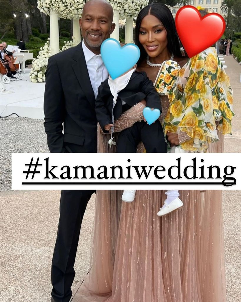 Naomi Campbell and her children at the Kamani wedding