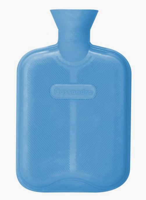 blue hot water bottle